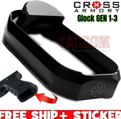 Cross Armory GL0CK CNC Aluminum Flared Magwell Black Gen 1 2 3 Magazine 17 19 22