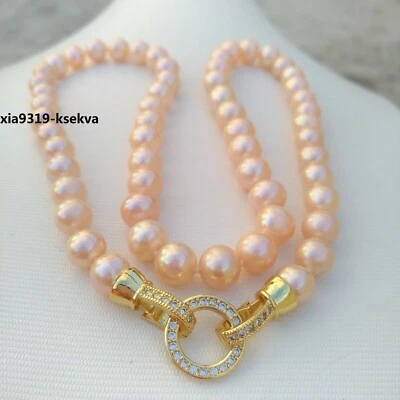 18" NATURAL AAA 8-9MM PINK SOUTH SEA PEARL NECKLACE - Image 1 of 4
