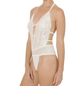 Secret Treasure Cream Bridal Collection Lace Teddy Sleep Body Suit Bodysuit S - Picture 1 of 7