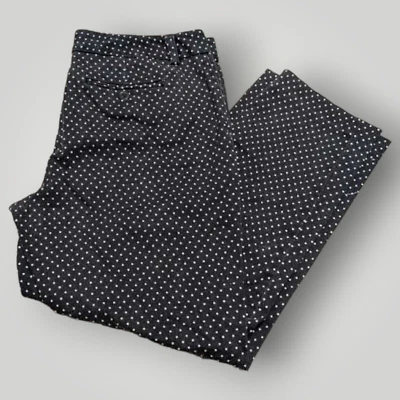 Pantalones elásticos Ann Taylor para mujer 8 negros capri blancos a lunares 32X24 Foto 1 de 4