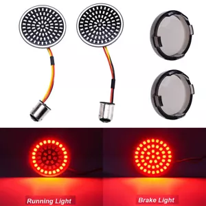 2X LED Rear Turn Signals Light Inserts For Harley Touring Electra Glide Dyna A+ - Picture 1 of 12
