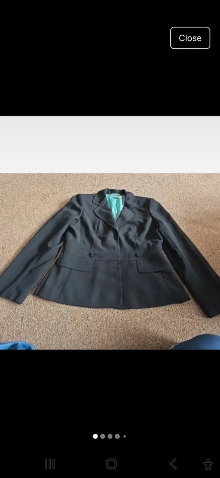 Designer: PLANET. Black Suit Jacket. Original Belt. Ladies Size UK 12 - Image 1 of 4