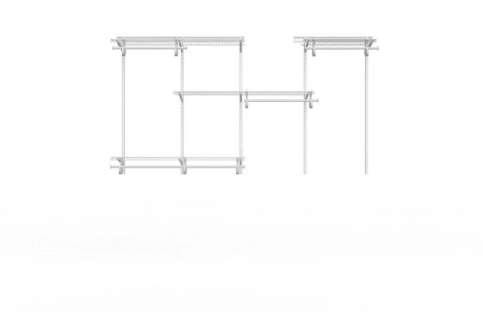 ClosetMaid 880900 ShelfTrack 5 to 8 Foot Wide Closet System Kit With 4 Shelves