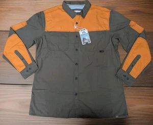 Duxbak Sportsman's Hunting Camping Outdoor Shirt XL Orange/Brown Button Up $90 - Picture 1 of 18