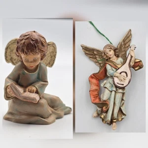 Lote De Colección Fontanini Depose Italia Angel 670 Mandolina Y Ángel Más Pequeño 685 - Imagen 1 de 10