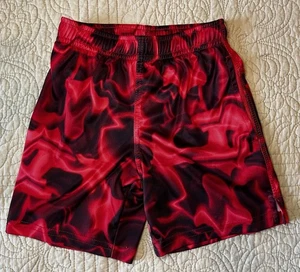 Athletic Works DriWorks Shorts XS 4-5 Boys Red Flame Print Gym Swimwear | Nice! - Picture 1 of 6