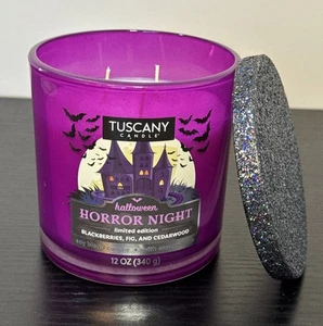 Tuscany Candle Halloween Horror Night Limited Edition 3wick Berries, Fig 12oz  - Picture 1 of 11