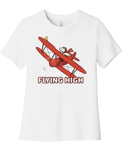 Damen Snoopy Flying Ace T-Shirt | Woodstock Red Baron Biplane Tee - Bild 1 von 6