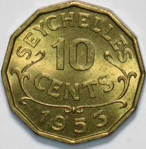 Seychelles 1953 10 Cents Elizabeth II 293529 combine shipping - Picture 1 of 2