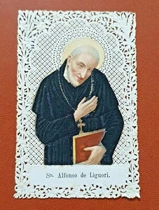 Antico Santino merlettato San Alfonso Liguori Holy Card - Picture 1 of 2
