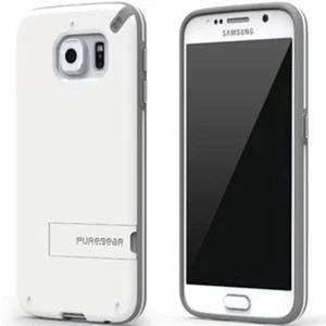 PureGear Slim Shell Case w/ Kickstand for Samsung Galaxy S6 White / Grey - Picture 1 of 3
