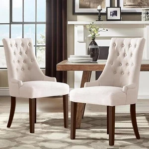 Dining Chairs Set of 2/4/6,Dining Room Chairs Elegant Design Fabric Uphol - Picture 1 of 13