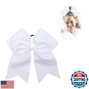 CN Large Cheer bow 8" Girls Ponytail Holders Jumbo Teams Cheerleaders Hair Bo - Picture 1 of 5