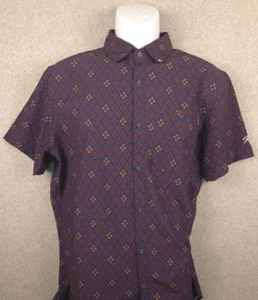 William Murray Mens Golf Polo Shirt Geometric Short Sleeve Medium Blue Red - Picture 1 of 8