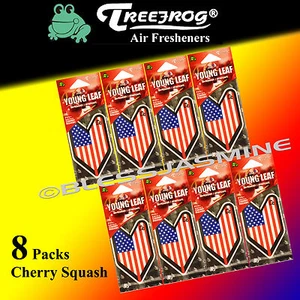 8 Packs Wakaba Japan Treefrog Young Leaf Cherry Squash Scent JDM Air Freshener - Picture 1 of 5