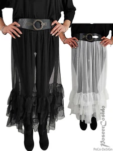 LAGENLOOK Unterrock Mesh schwarz weiß Tüll L-XL-XXL-XXXL 44 46 48 50 52 54 56 58 - Bild 1 von 19