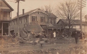 Vintage RPPC 1913 Flood Fremont Ohio East State Street Disaster Photo Postcard - Picture 1 of 2