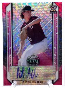 2021 Leaf Metal Draft Peter Heubeck Auto Pink Wave /10 - Picture 1 of 2