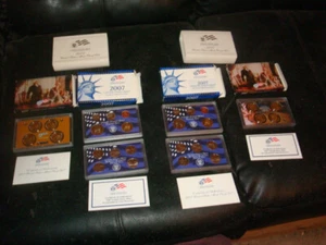 2 SETS 2007 S US MINT PROOF SETS CLAD W/ 50 STATE QUARTERS - Picture 1 of 9