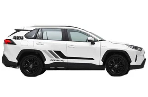 Kit de calcomanías gráficas para puertas laterales a rayas de carreras para Toyota Rav4 4x4 todoterreno - Imagen 1 de 8