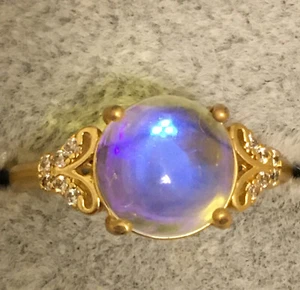 aura quartz ring adjustable to size 6, 7 , 8 & 9  - Picture 1 of 9