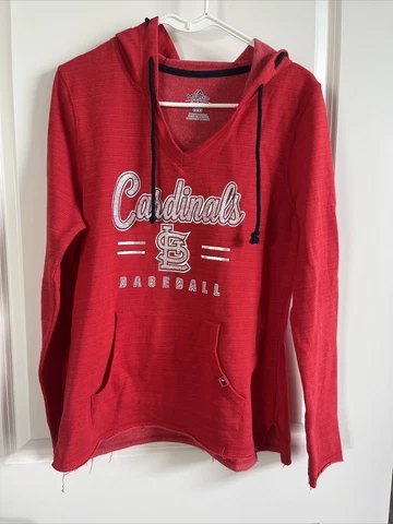 St Louis Cardinals Baseball Womens MED Majestic Hoodie EUC Cover