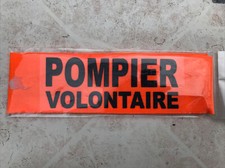 BRASSARD tissus Pompier volontaire Orange Et NOIR Avec Attache Scratch Sécurité