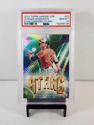 2024 Topps Chrome Update Stratospheric Stars 22 Gunnar Henderson PSA Gem 10 POP5 - Image 1 of 3