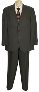 Geoffrey Beene Men's 3 Button Suit 42R Gray Stripe 92% Wool Pants 34 x 30.75 EUC - Picture 1 of 21
