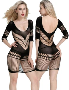 Sexy Dessous Kleid Babydoll Negligee Unterwäsche Ärmel durchsichtig Nachtwäsche M - Bild 1 von 4