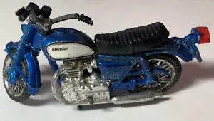 Vintage Kawasaki Die Cast Motorcycle Blue & Silver - Picture 1 of 15