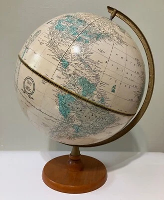 Crams Imperial Mundo Globo URSS Alemania Unificada Mongolia 12" Base Madera Academia Foto 1 de 4