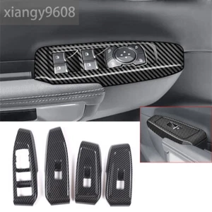 4×Carbon Fiber ABS Window Lift Switch Button Panel Cover For Ford Ranger 2023-24 - Picture 1 of 11