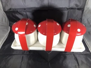 Strawberry Jar Set (3) With Platter. NEW - Picture 1 of 10