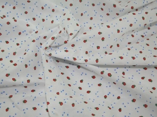 Tecido de polialgodão estampado Minerva branco e vermelho - por metro - Imagem 1 de 1