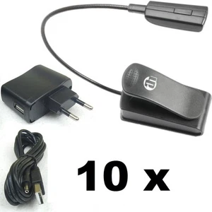 10x LED Minilight Schwanenhalslampe Leselampe Klemmlampe USB Netzteil Flexilight - Bild 1 von 9