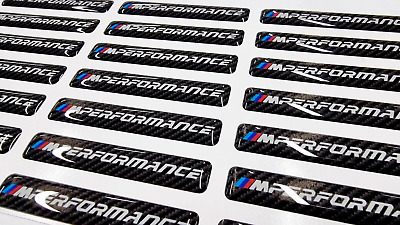 60mm BMW 3D Badge Carbon Sticker Door Interior Domed Gel Gloss Sport Performance • 4.93€