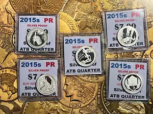 2015s US America The Beautiful Silver Proof Quarters 5 Coins .900 Silver Coins - Picture 1 of 6