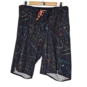 Lululemon Board Shorts Swim Trunks Colorful Print Drawstring Size 38 - Picture 1 of 8