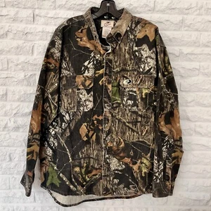 Vintage Mossy Oak Camouflage Break Up Explorer Button Down Shirt, Size XL - Picture 1 of 4