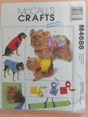 McCall's 4686 Pet Gift Items & Pet Coats Pattern Size XS-S-M-L - Image 1 of 2