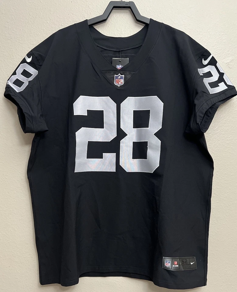 Nike Mens Josh Jacobs #28 NFL Football Jersey Size 52 Black Las Vegas Raiders