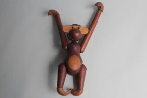 Singe vintage bois Kay Bojesen design Danemark 26 cm (73020) - Imagen 1 de 7