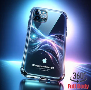 360° Clear Phone Case for iPhone 14 13 12 11 16 - Full Body Shockproof Protect - Picture 1 of 3