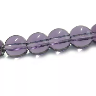 Glasperlen rund 8 mm lila transparent Strang 42 Perlen Spacer nenad-design - Bild 1 von 4