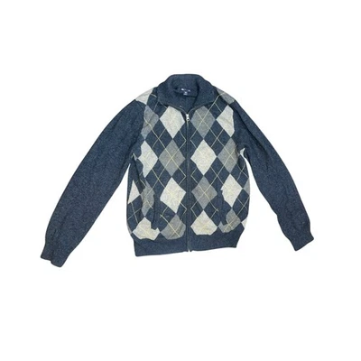 Gap Mens Full Zip Cardigan Sweater Argyle Wool Blend Large Academia Grandpa Core - Image 1 of 4