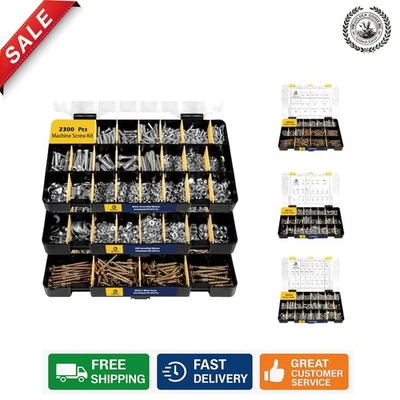 2300 Pieces  Hardware Assortment Kit - Corrosion-Resistant Bolts & Nuts - Image 1 of 4