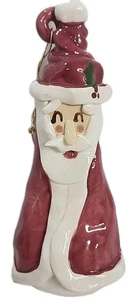 Volkskunst Keramik Weihnachtsmann Skulptur Ornament Clayton Dickinson launisches Dekor - Bild 1 von 8