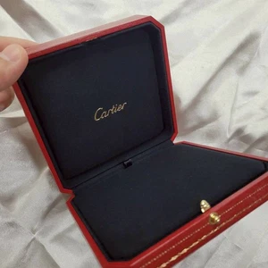 Authentic Cartier Jewelry Box Necklace Box CRCO000697 Bracelet Box Red Box - Picture 1 of 17