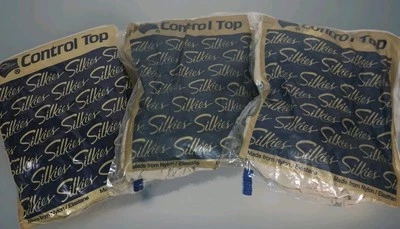 Silkies Control Top Manguera Soporte 3 Pares Talla Med-Marfil Off-White 070209  Foto 1 de 4
